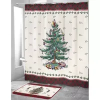 Spode Christmas Tree Tartan Shower Curtain