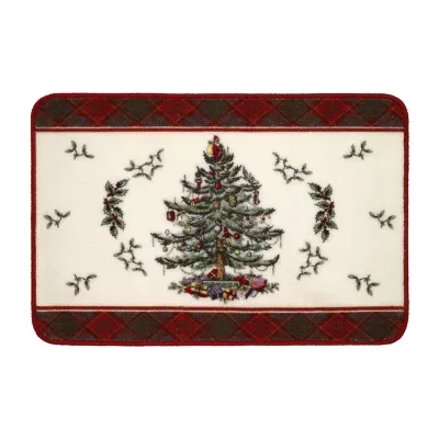 Spode Christmas Tree Tartan Bath Rug