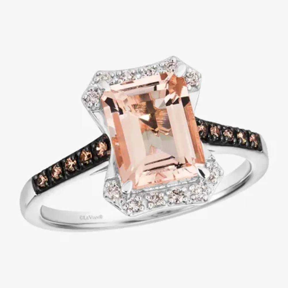 Le Vian® Grand Sample Sale™ Ring featuring 1 3/4 CT. Peach Morganite™ 1/10 CT. Chocolate Diamonds® 1/15 CT. Nude Diamonds™ set in 14K Vanilla Gold®