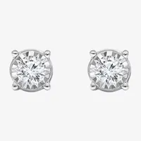 (J / I1) Tru Miracle 1 CT. T.W. Lab Grown White Diamond 14K Gold 6.8mm Stud Earrings