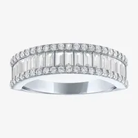 Yes, Please! 2MM Lab Created White Sapphire Sterling Silver Band