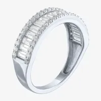 Yes, Please! 2MM Lab Created White Sapphire Sterling Silver Band