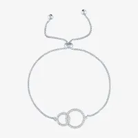 Yes, Please! 1/2 CT. T.W. Lab Created White Sapphire Sterling Silver Circle Bolo Bracelet