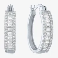 Yes, Please! Lab Created White Sapphire Sterling Silver 19mm Hoop Earrings