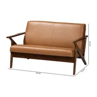 Bianca Living Room Collection Curved Slope-Arm Loveseat
