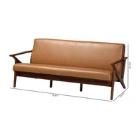 Bianca Living Room Collection Curved Slope-Arm Sofa