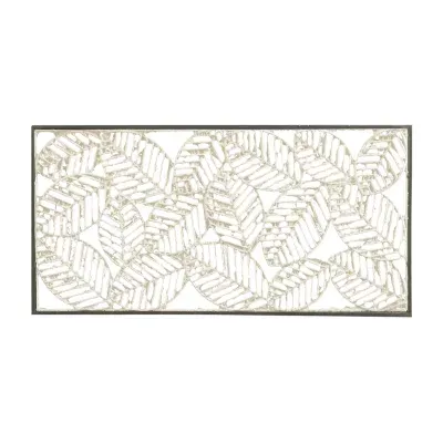 Madison Park Paper Cloaked Leaves Framed Metal Wall Art