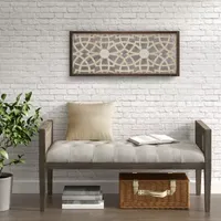 Madison Park Damask Geometric Two-Tone Wood Wall Art