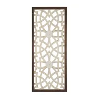 Madison Park Damask Geometric Two-Tone Wood Wall Art