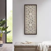 Madison Park Damask Geometric Two-Tone Wood Wall Art