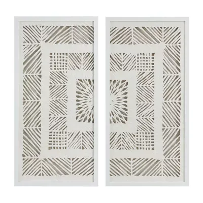 Madison Park Tala Rice Paper Panel Shadowbox 2-pc. Framed Wall Art Sets