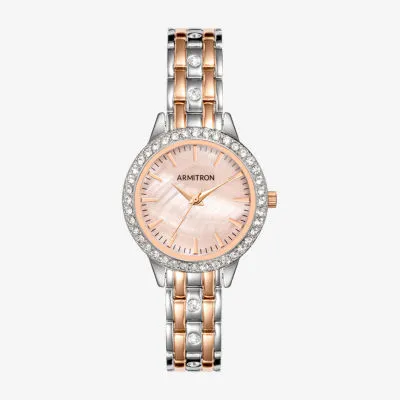 Armitron Womens Crystal Accent Two Tone Bracelet Watch 75/5802pmtr