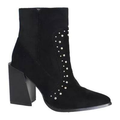 Yoki Womens Blonde Stacked Heel Booties