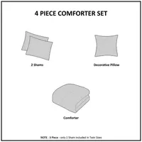 N Natori Brush Stroke 4-pc. Midweight Comforter Set