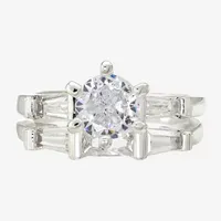 Sparkle Allure 2-pc. Cubic Zirconia Pure Silver Over Brass Round Ring Sets