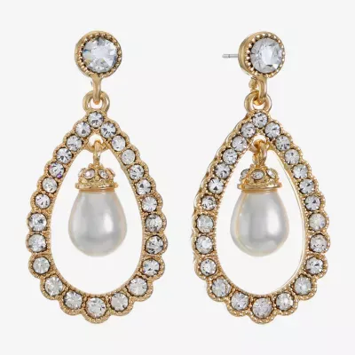 Monet Jewelry Teardrop Simulated Pearl Drop Earrings