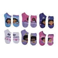 Encanto Little & Big Girls 6 Pair Multi-Pack No Show Socks