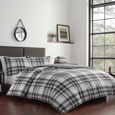 Eddie Bauer Coal Creek Plaid Midweight Reversible Comforter Set