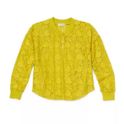 Eyeshadow Little & Big Girls Long Sleeve Henley Shirt