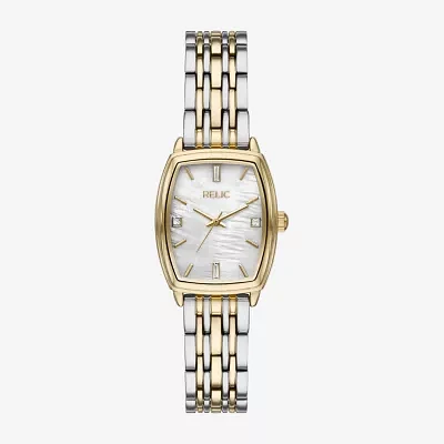 Relic By Fossil Womens Two Tone Bracelet Watch Zr34659