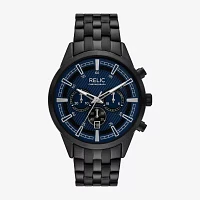 Relic By Fossil Mens Black Stainless Steel Bracelet Watch Zr16040