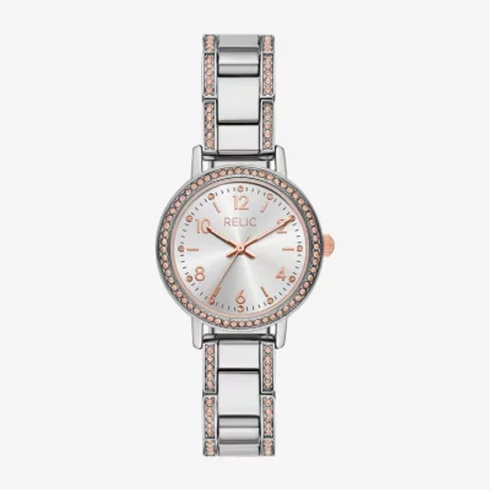 Relic By Fossil Womens Silver Tone Bracelet Watch Zr34661