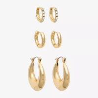 Mixit Hypoallergenic Gold Tone 3 Pair Earring Set