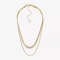 Mixit Hypoallergenic Gold Tone 16 1/2 Inch Snake Strand Necklace