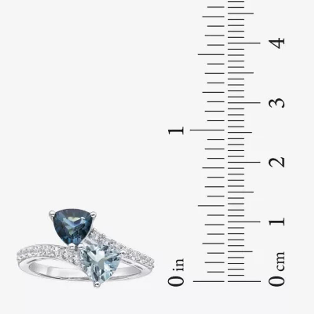 Womens Blue Topaz Sterling Silver Cocktail Ring