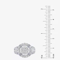 Diamond Blossom (G / Si2) Womens / CT. T.W. Lab Grown White 10K Gold Round Cocktail Ring