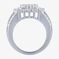 Diamond Blossom (G / Si2) Womens / CT. T.W. Lab Grown White 10K Gold Round Cocktail Ring