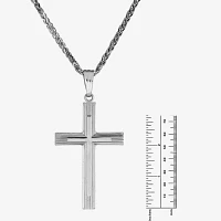 Made in Italy Mens Sterling Silver Cross Pendant Necklace