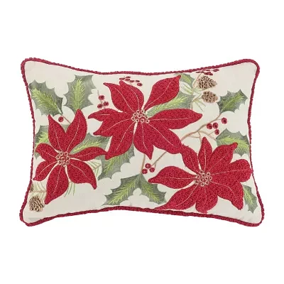 Lenox Vintage Poinsettia Rectangular Throw Pillow