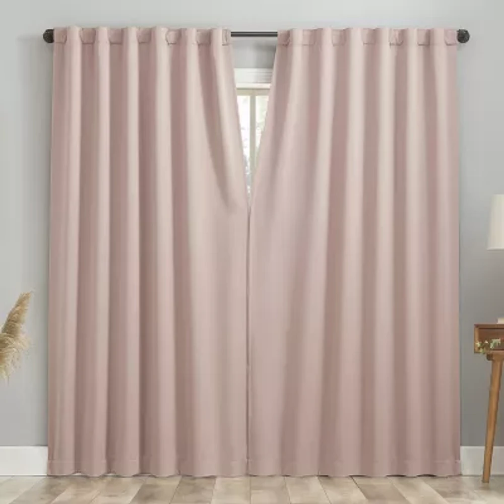 Sun Zero Aria Magnetic Closure 100% Blackout Back Tab Set of 2 Curtain Panel