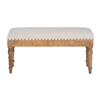 Slayton Upholstered Wood Seashell Bench