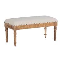 Slayton Upholstered Wood Seashell Bench