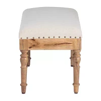 Slayton Upholstered Wood Seashell Bench