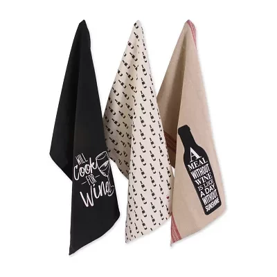 Design Imports Wine and Sunshine 3-pc. Dish Cloth Set