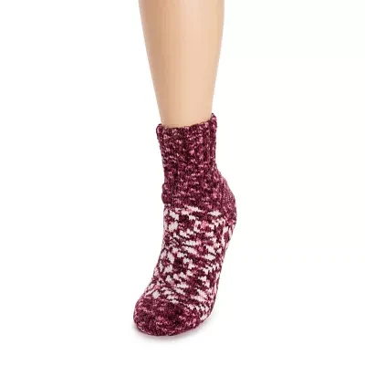 Muk Luks Chenille Cabin Womens 1 Pair Slipper Socks