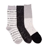 Muk Luks Microfiber Womens 3 Pair Boot Socks