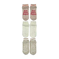 Cozy Low Cut Womens 3 Pair Slipper Socks