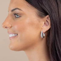 (G / Si2) 1 1/2 CT. T.W. Lab Grown White Diamond 14K Gold 20.9mm Hoop Earrings