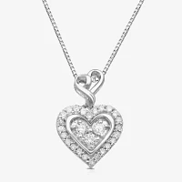 Hallmark Diamonds 1/7 CT.T.W. Natural Diamond Sterling SIlver Heart Pendant