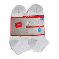 Hanes Ultimate 12 Pair Big and Tall Low Cut Socks Mens