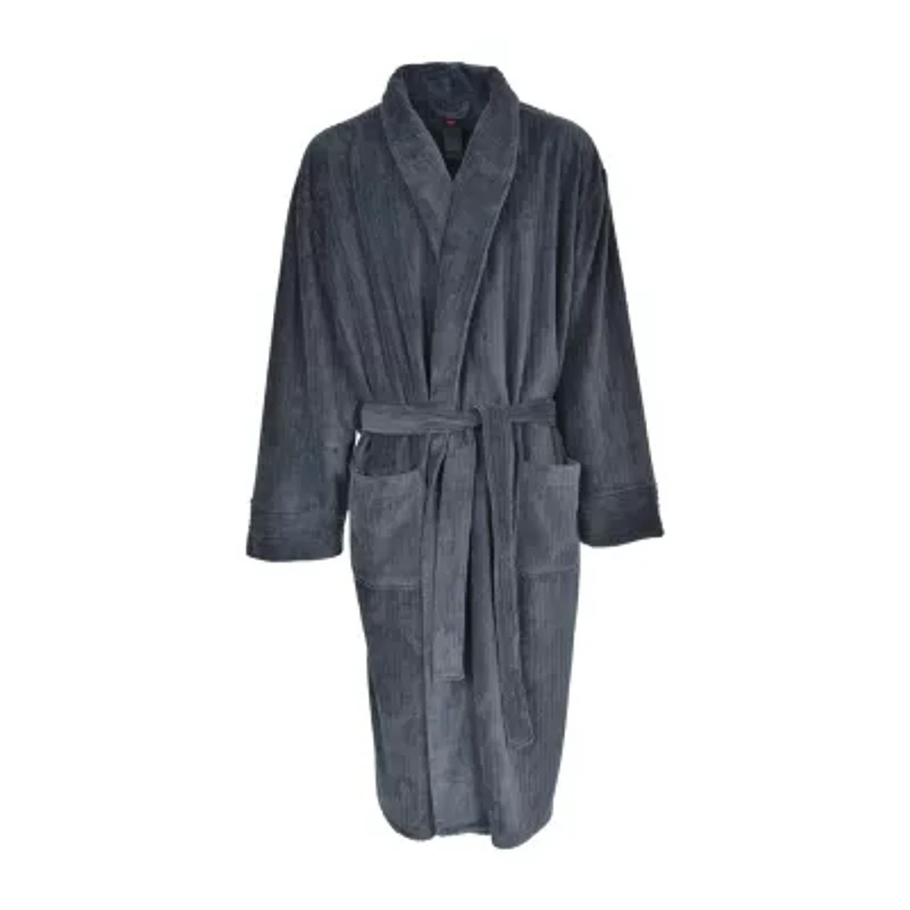 Hanes Soft Touch Mens Fleece Long Sleeve Knee Length Robe