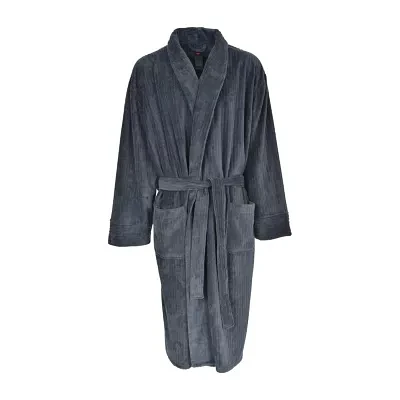 Hanes Soft Touch Mens Fleece Long Sleeve Knee Length Robe