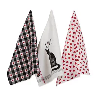 Design Imports Asst Cat Love 3-pc. Dish Cloths