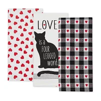 Design Imports Asst Cat Love 3-pc. Dish Cloths