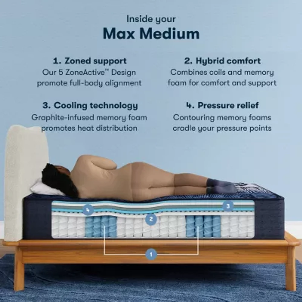 Serta® Quilted Perfect Sleeper X™ Hybrid Max 14.25" Medium Tight Top - Mattress + Box Spring