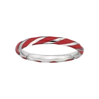 Personally Stackable Sterling Silver Enamel Twist Ring